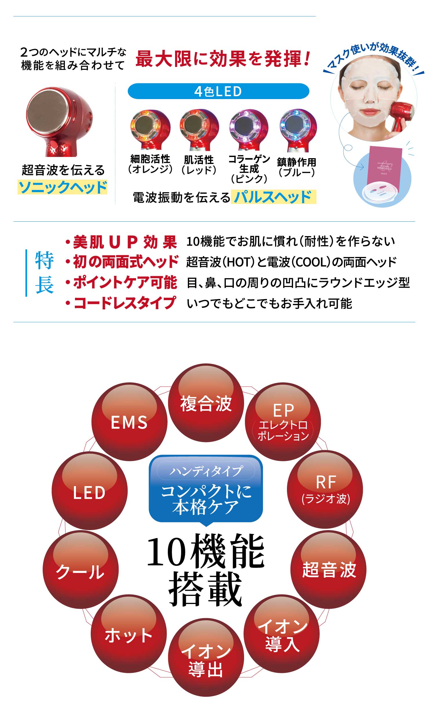 アミン株式会社 カオン テオン 超音波美容器 - 美容/健康